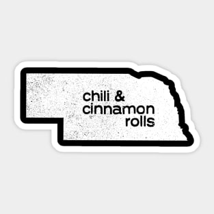 Vintage Nebraska Food Chili Cinnamon Rolls Sticker